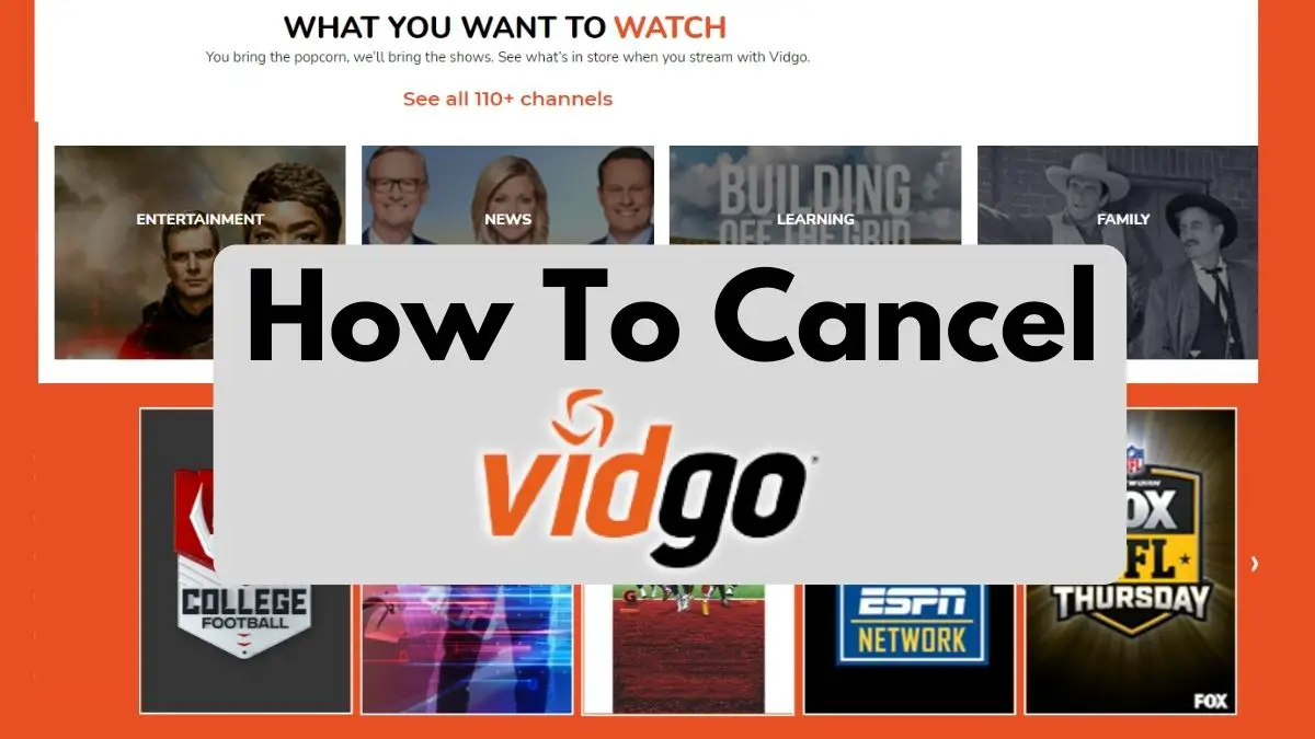 How To cancel Vidgo
