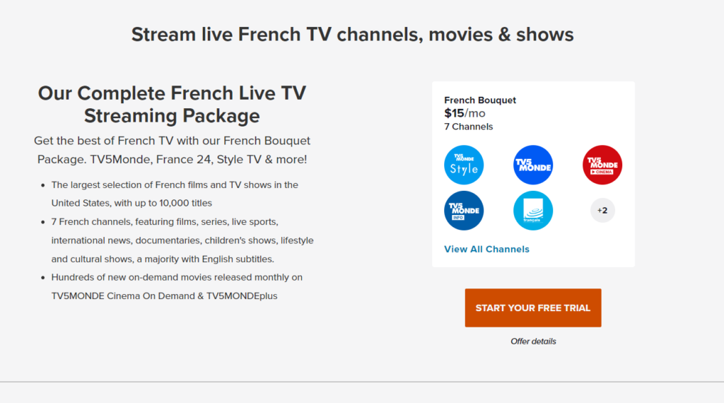 French Plan With Sling TV